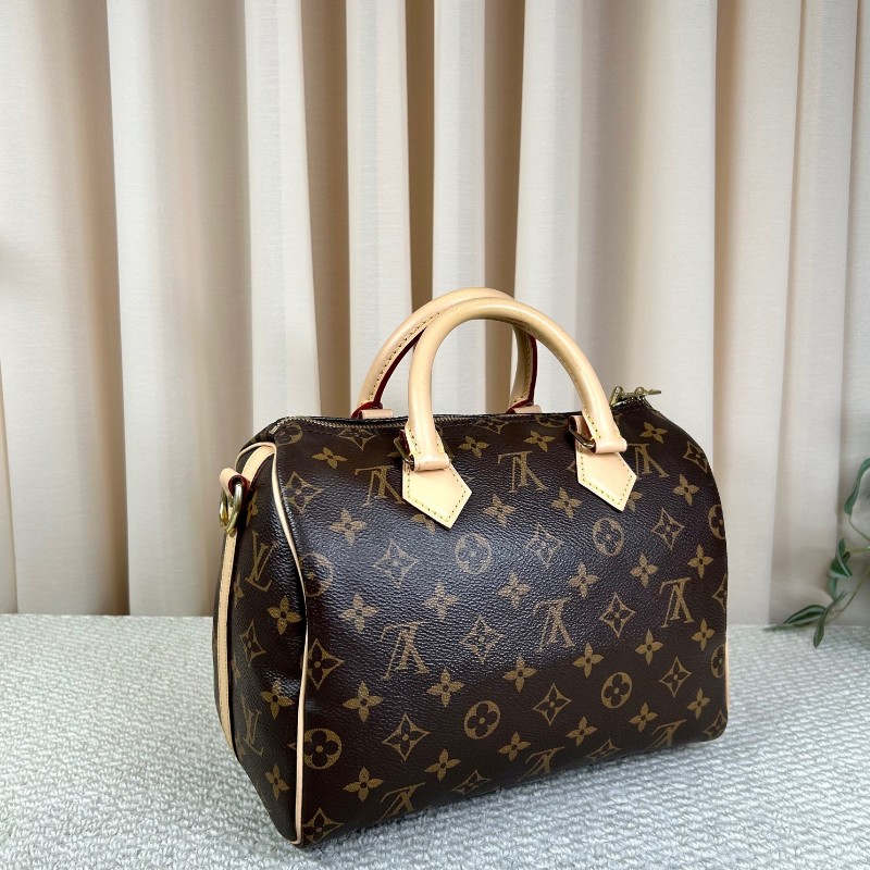 LV路易威登 Speedy 25 老花手提單肩包 超大容量 可調節肩帶 可單肩可斜挎 日常通勤 逛街都百搭-2