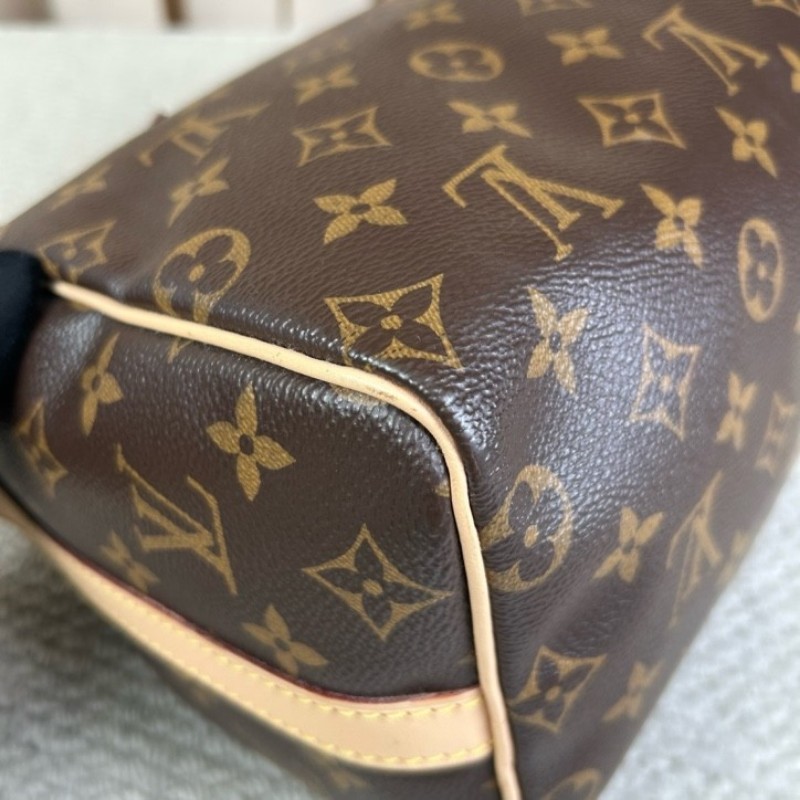 LV路易威登 Speedy 25 老花手提單肩包 超大容量 可調節肩帶 可單肩可斜挎 日常通勤 逛街都百搭-8