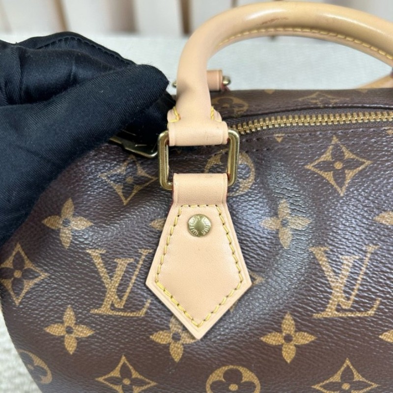 LV路易威登 Speedy 25 老花手提單肩包 超大容量 可調節肩帶 可單肩可斜挎 日常通勤 逛街都百搭-18