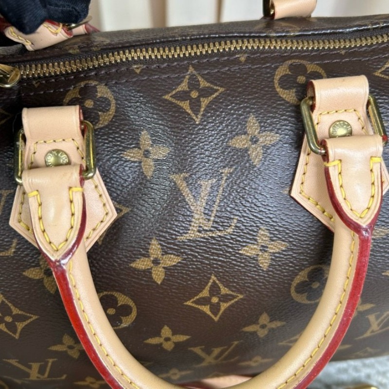 LV路易威登 Speedy 25 老花手提單肩包 超大容量 可調節肩帶 可單肩可斜挎 日常通勤 逛街都百搭-19