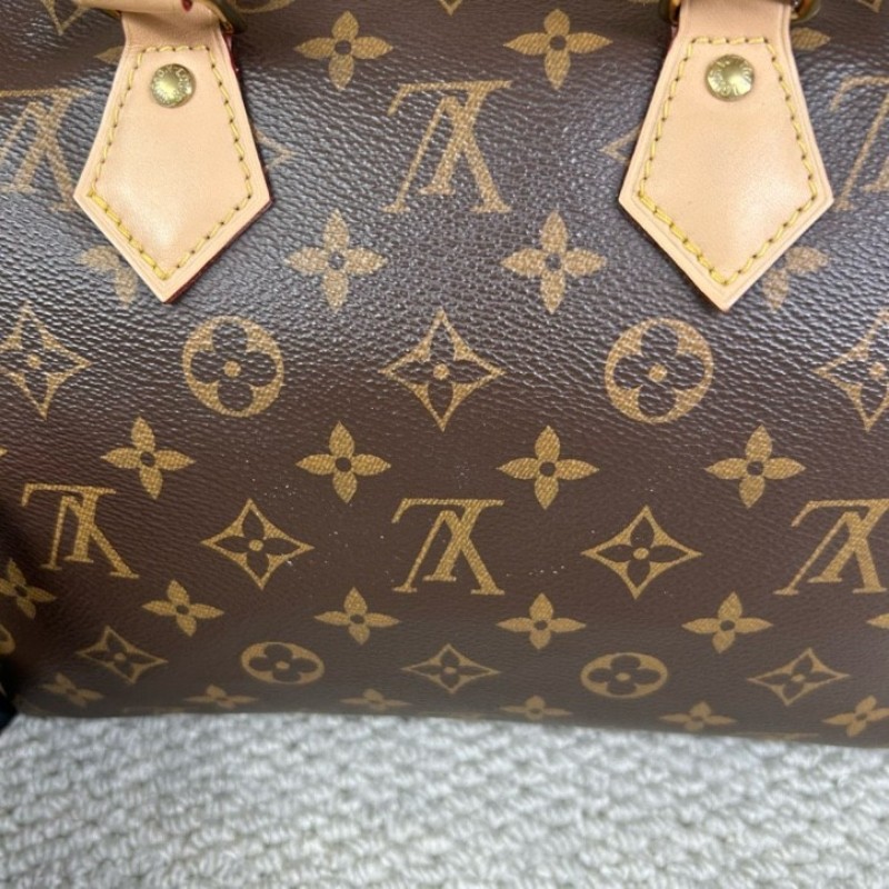 LV路易威登 Speedy 25 老花手提單肩包 超大容量 可調節肩帶 可單肩可斜挎 日常通勤 逛街都百搭-23