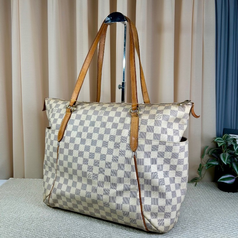 LV路易威登白棋盤格Totally托特包 經典棋盤格 手提單肩兩用 容量大 日常通勤、出門、當媽咪包都很合適-2
