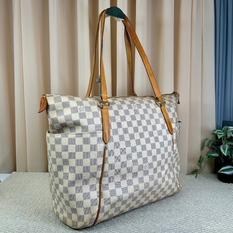 LV路易威登白棋盤格Totally托特包 經典棋盤格 手提單肩兩用 容量大 日常通勤、出門、當媽咪包都很合適-3