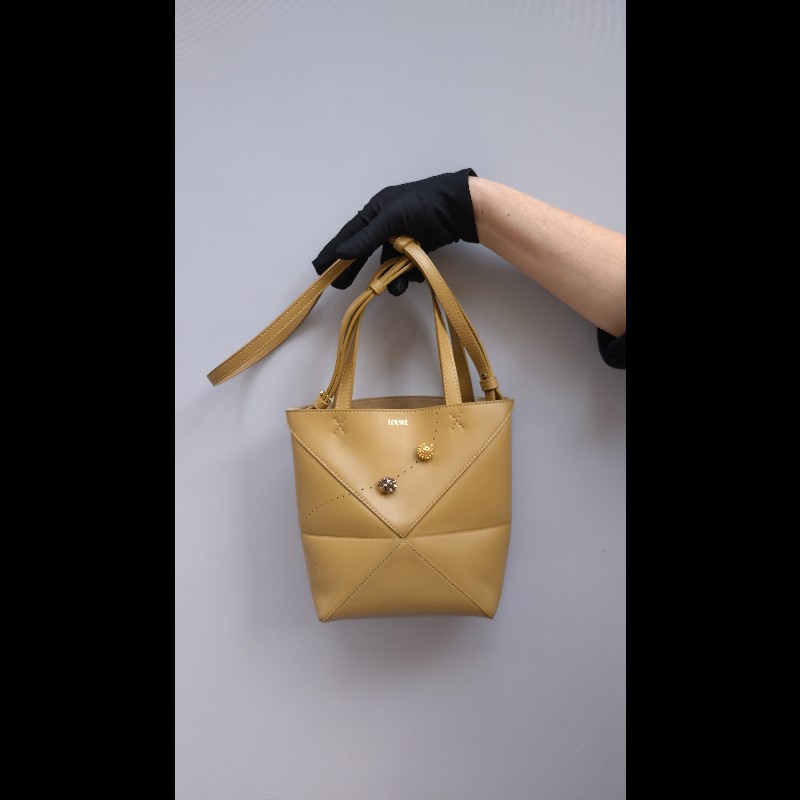 LOEWE 駝皮限定金銀刺蝟托特包 puzzle tote 小-1