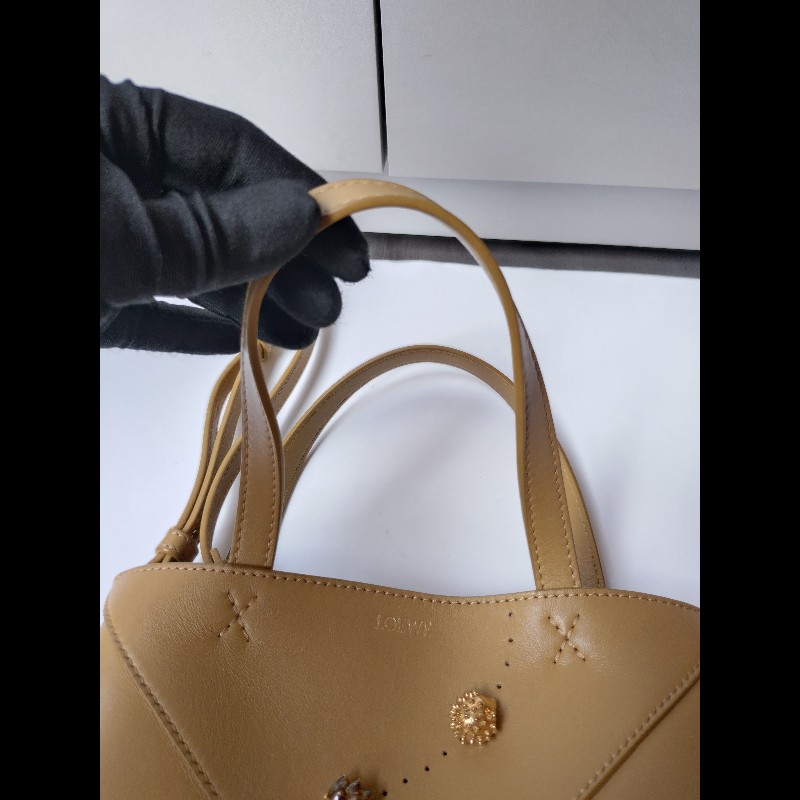 LOEWE 駝皮限定金銀刺蝟托特包 puzzle tote 小-26