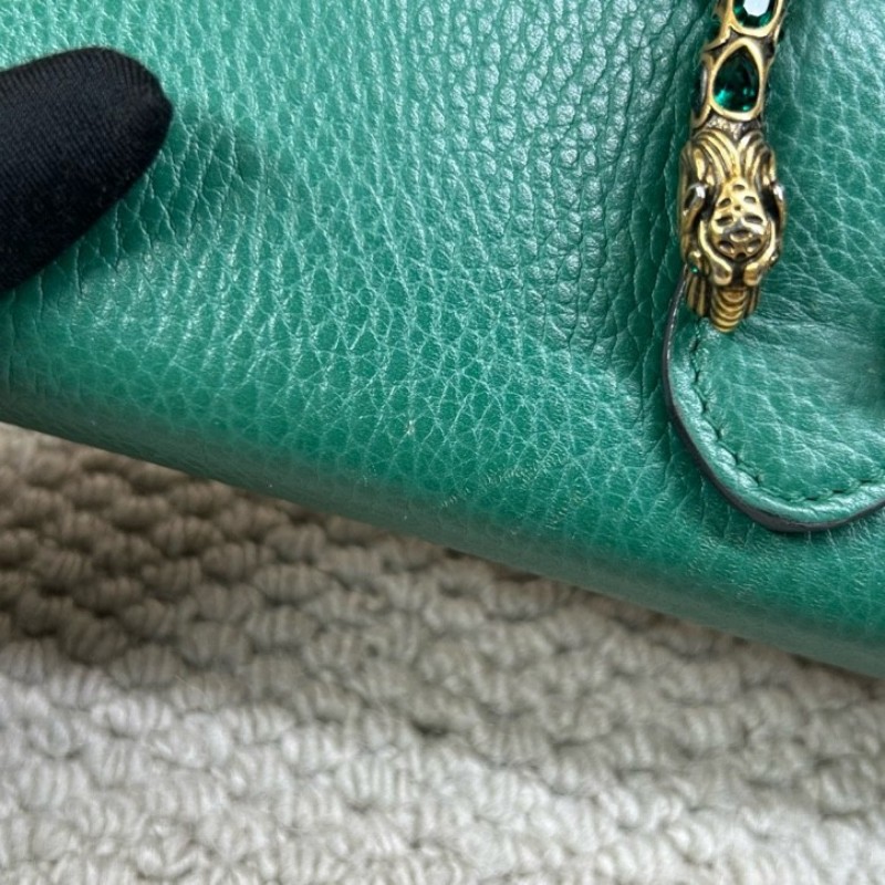 Gucci古馳祖母綠鑽扣酒神woc鏈條包 鏈條肩帶 可單肩可斜挎 肩帶拆卸可當手包 容量實用 復古又吸睛-16