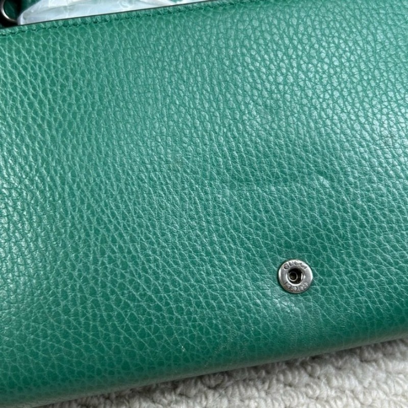 Gucci古馳祖母綠鑽扣酒神woc鏈條包 鏈條肩帶 可單肩可斜挎 肩帶拆卸可當手包 容量實用 復古又吸睛-18