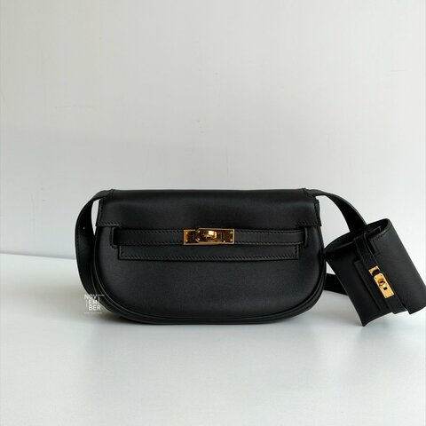 99新🆕 全配有購證🙌🏻 Hermès 愛馬仕 Kelly Moove 黑色金釦