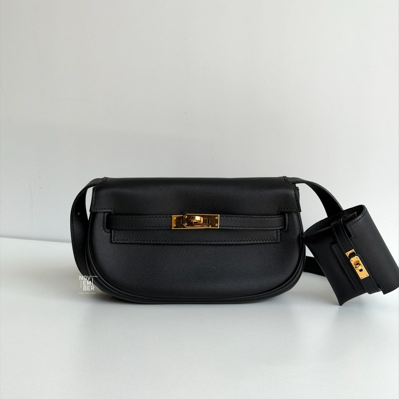 99新🆕 全配有購證🙌🏻 Hermès 愛馬仕 Kelly Moove 黑色金釦-0