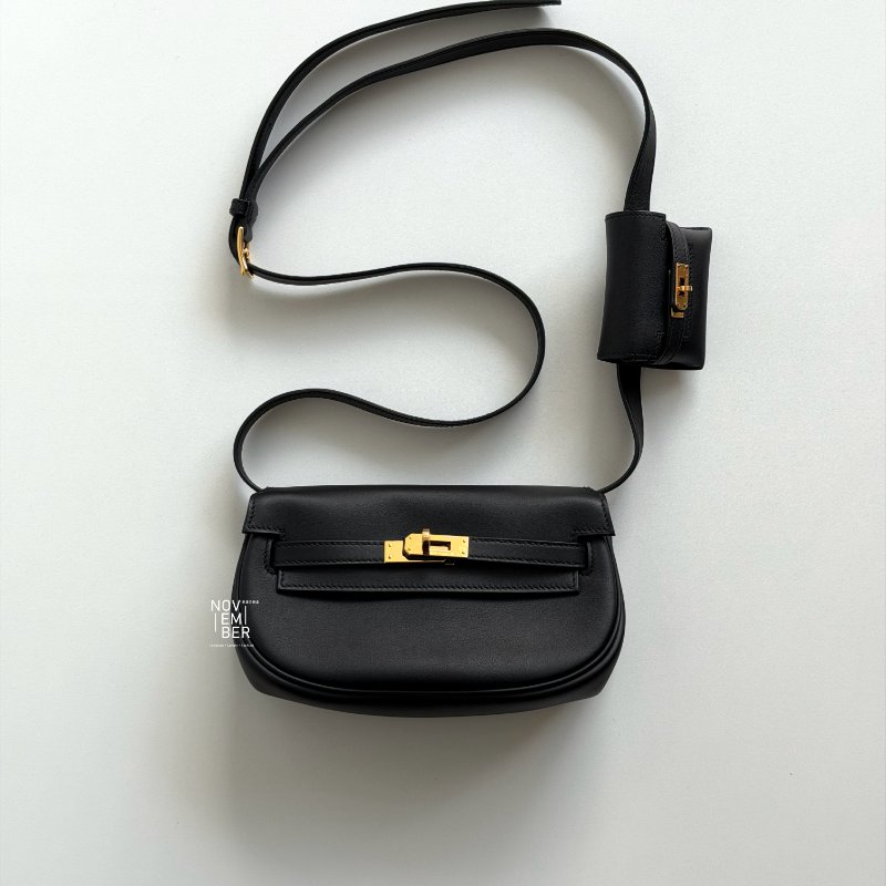 99新🆕 全配有購證🙌🏻 Hermès 愛馬仕 Kelly Moove 黑色金釦-6