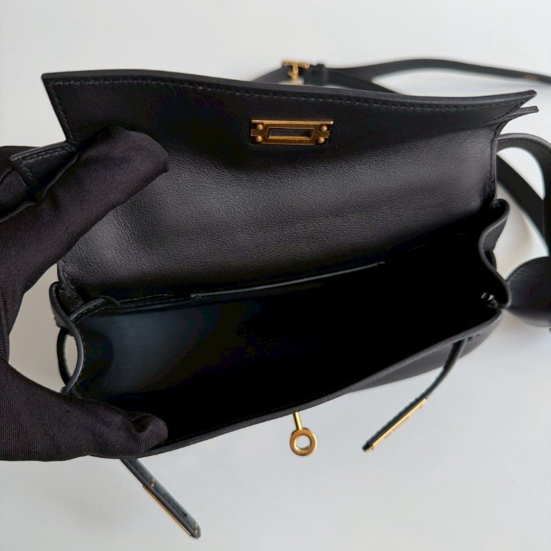 99新🆕 全配有購證🙌🏻 Hermès 愛馬仕 Kelly Moove 黑色金釦-12