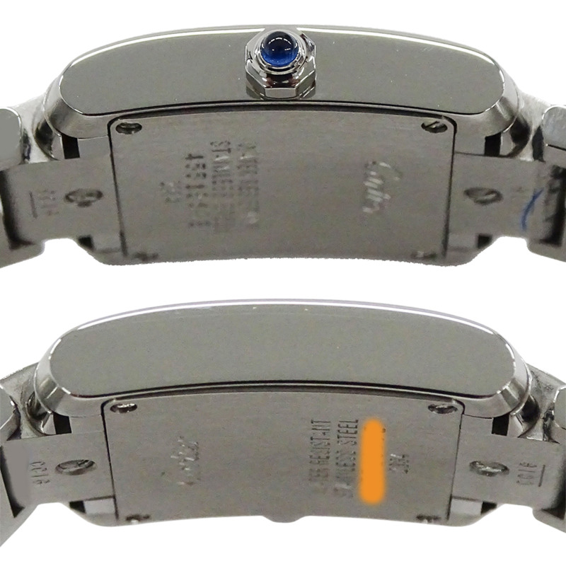 卡地亞 Tank Française 女士腕錶，小號，亞洲專供，石英機芯，不鏽鋼，W51026Q3，銀/黑色，拋光-2