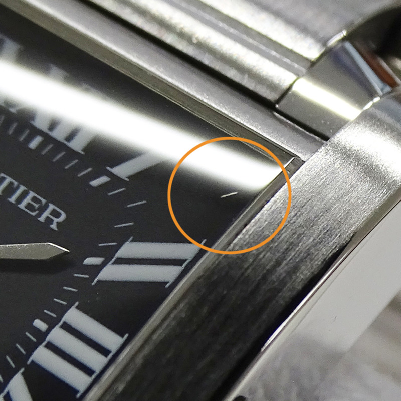 卡地亞 Tank Française 女士腕錶，小號，亞洲專供，石英機芯，不鏽鋼，W51026Q3，銀/黑色，拋光-13