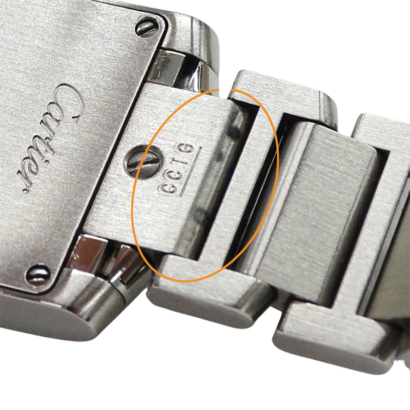 卡地亞 Tank Française 女士腕錶，小號，亞洲專供，石英機芯，不鏽鋼，W51026Q3，銀/黑色，拋光-15