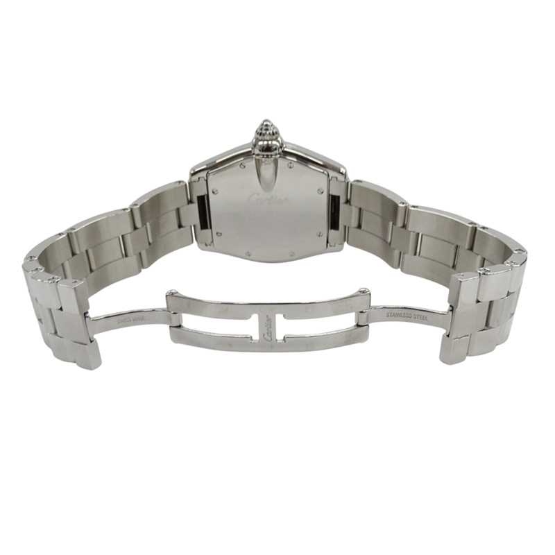 卡地亞男士 Roadster LM 腕錶，帶日期顯示，自動上鍊機芯，精鋼錶殼，型號 W62025V3，可更換錶帶，拋光銀色-3