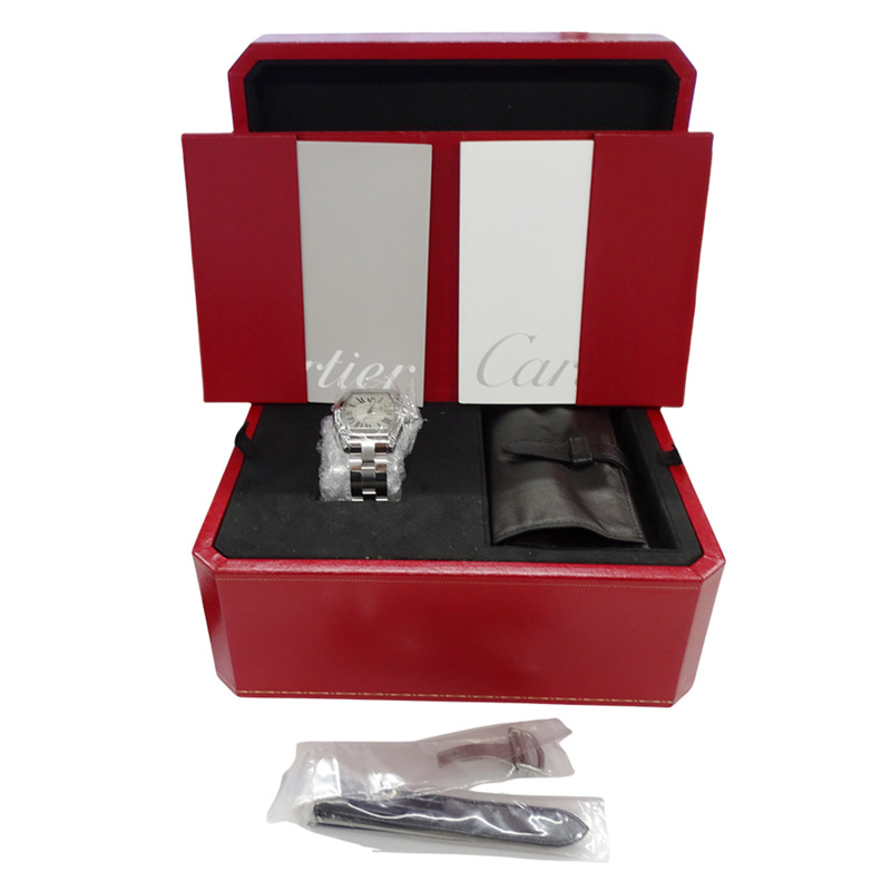 卡地亞男士 Roadster LM 腕錶，帶日期顯示，自動上鍊機芯，精鋼錶殼，型號 W62025V3，可更換錶帶，拋光銀色-7