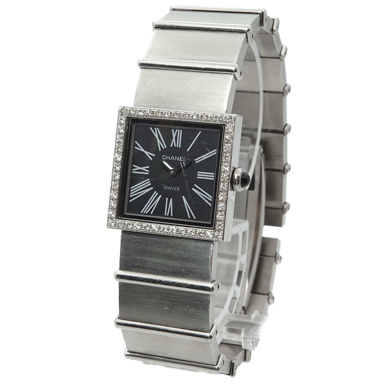 香奈兒 Mademoiselle H0830 女士黑色石英腕錶-1