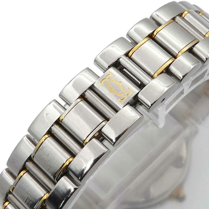 卡地亞 Must 21 Vantianne 雙色腕錶 W10073R6 女士銀色石英錶-5