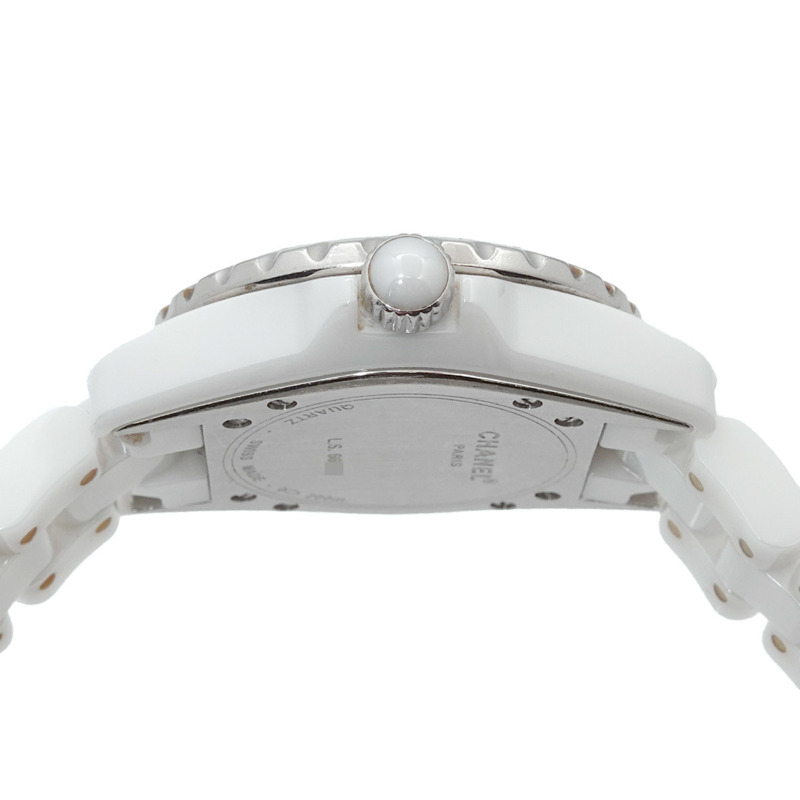 香奈兒 J12 33毫米 H1628 女士腕錶，鑲嵌12顆鑽石，日期顯示，白色陶瓷石英機芯-4