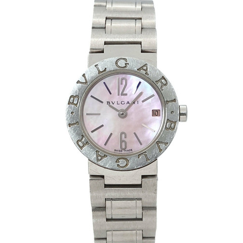 寶格麗 BB23SS 女士腕錶，附日期顯示，粉紅色錶殼，石英機芯