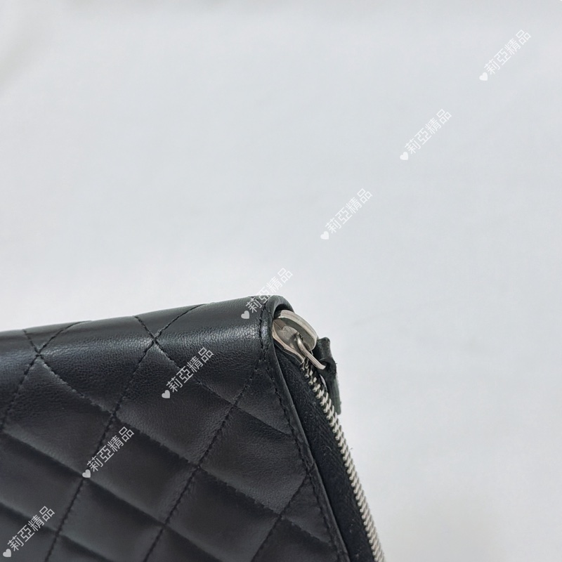莉亞精品♡ Chanel ㄇ拉對開短夾 二手美夾-9