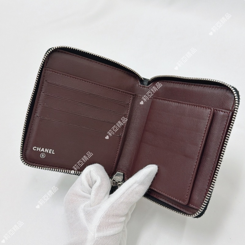 莉亞精品♡ Chanel ㄇ拉對開短夾 二手美夾-12