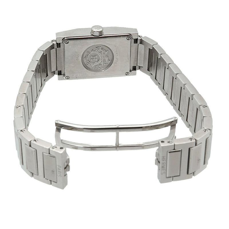 愛馬仕 Tandem TA1 230 女士鑲鑽錶圈銀色石英腕錶-3