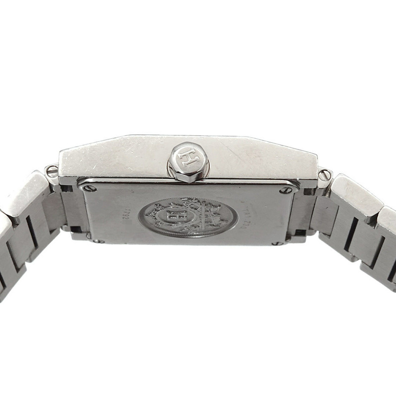 愛馬仕 Tandem TA1 230 女士鑲鑽錶圈銀色石英腕錶-4