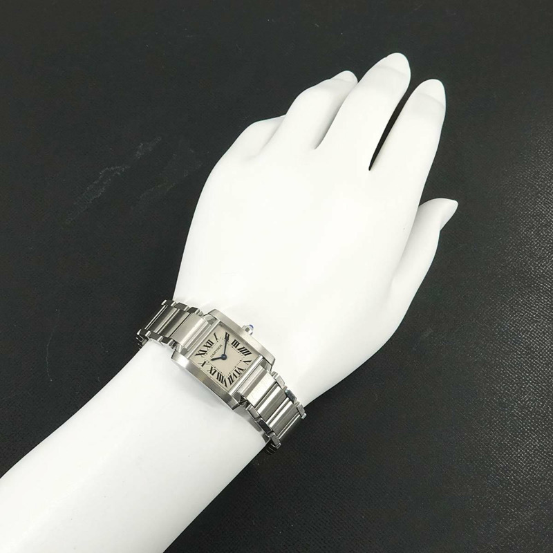 卡地亞 Tank Française SM W51008Q3 女士象牙石英腕錶-2