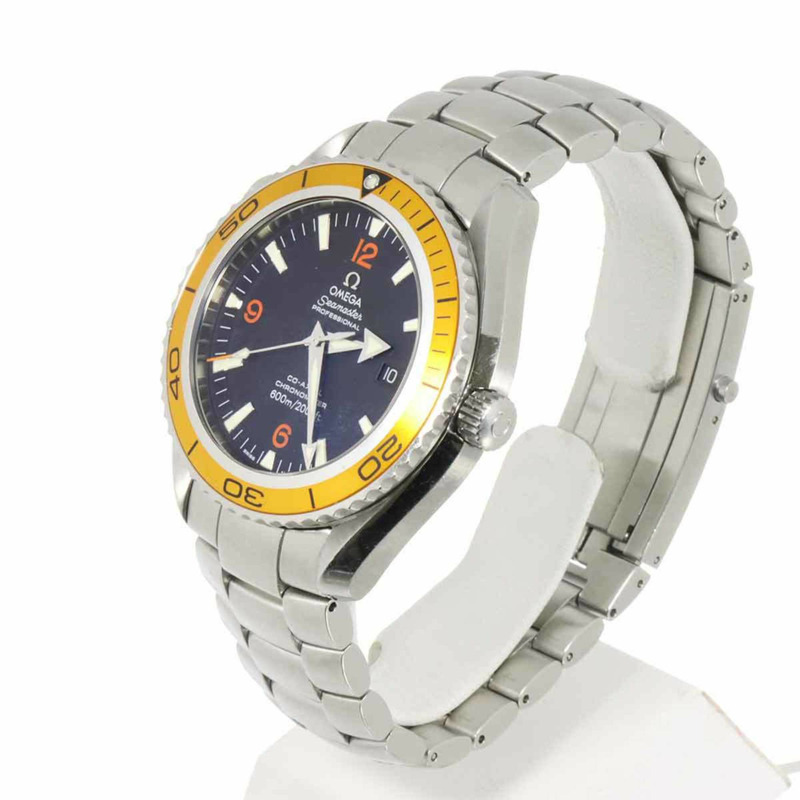 歐米茄海馬系列海洋宇宙同軸天文台認證腕錶，防水600米，型號2208 50，男士腕錶，附日期顯示，黑色，自動機械錶-2