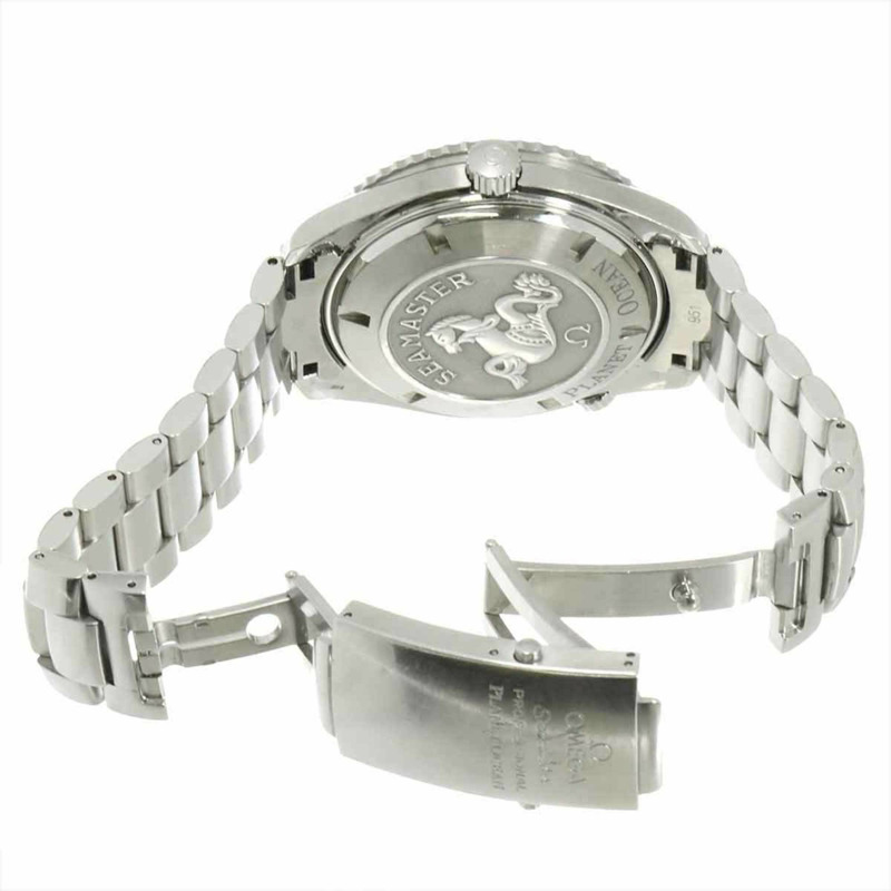 歐米茄海馬系列海洋宇宙同軸天文台認證腕錶，防水600米，型號2208 50，男士腕錶，附日期顯示，黑色，自動機械錶-4