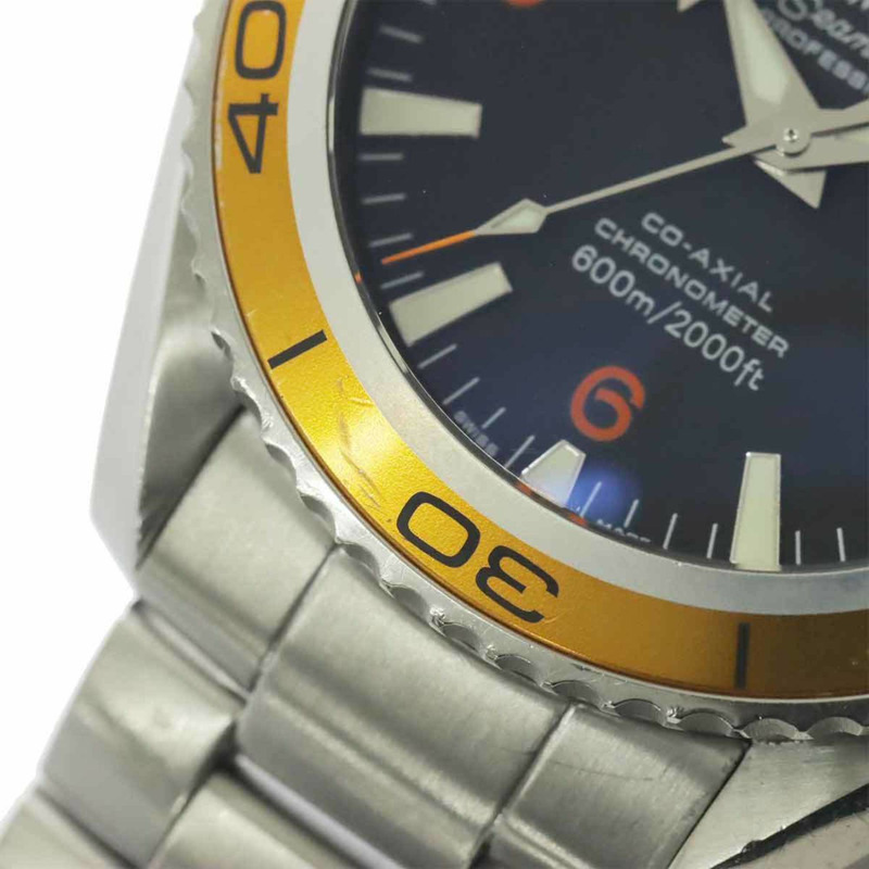 歐米茄海馬系列海洋宇宙同軸天文台認證腕錶，防水600米，型號2208 50，男士腕錶，附日期顯示，黑色，自動機械錶-7