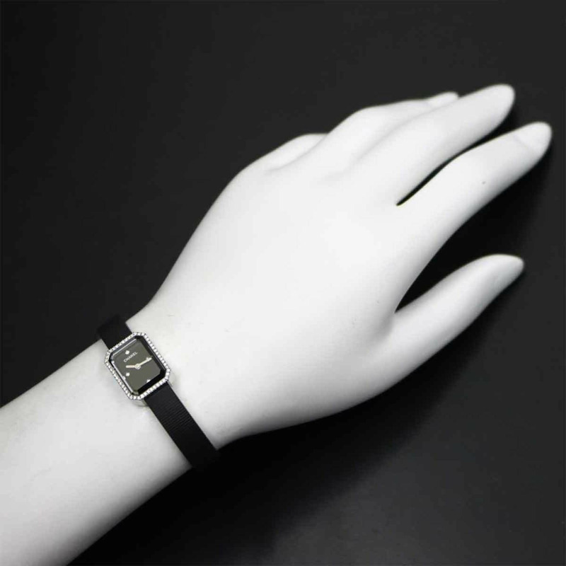 香奈兒 Premiere H2434 鑲鑽錶圈女錶，鑲嵌 4 顆鑽石，黑色橡膠錶帶，石英機芯-3