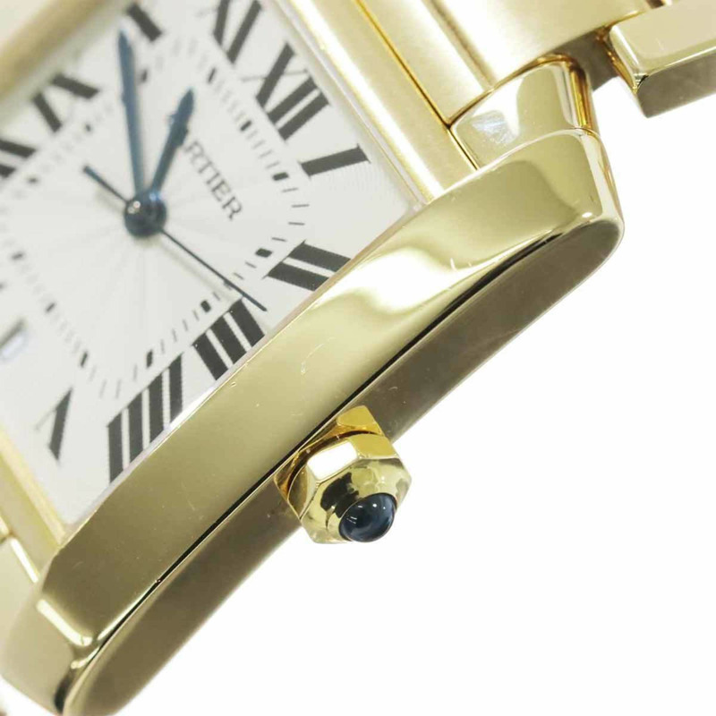 卡地亞 Tank Française LM W50001R2 男士腕錶，附日期顯示，銀色，18K 白金，自動上鍊機芯-6