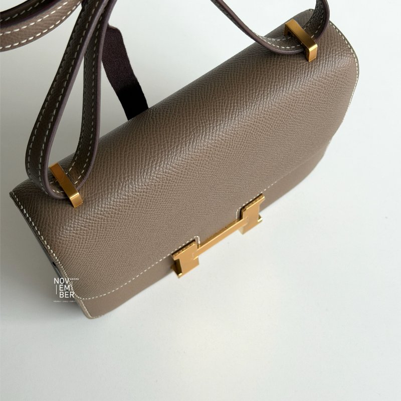 天菜款 閒置新🤎 Hermès 愛馬仕 Mini Constance 大象灰金釦-2