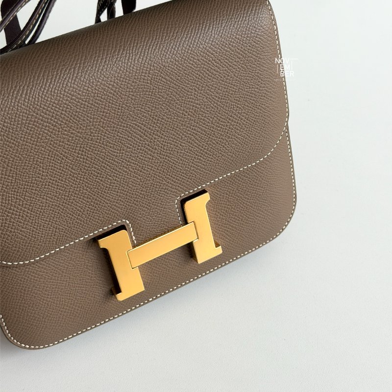 天菜款 閒置新🤎 Hermès 愛馬仕 Mini Constance 大象灰金釦-3