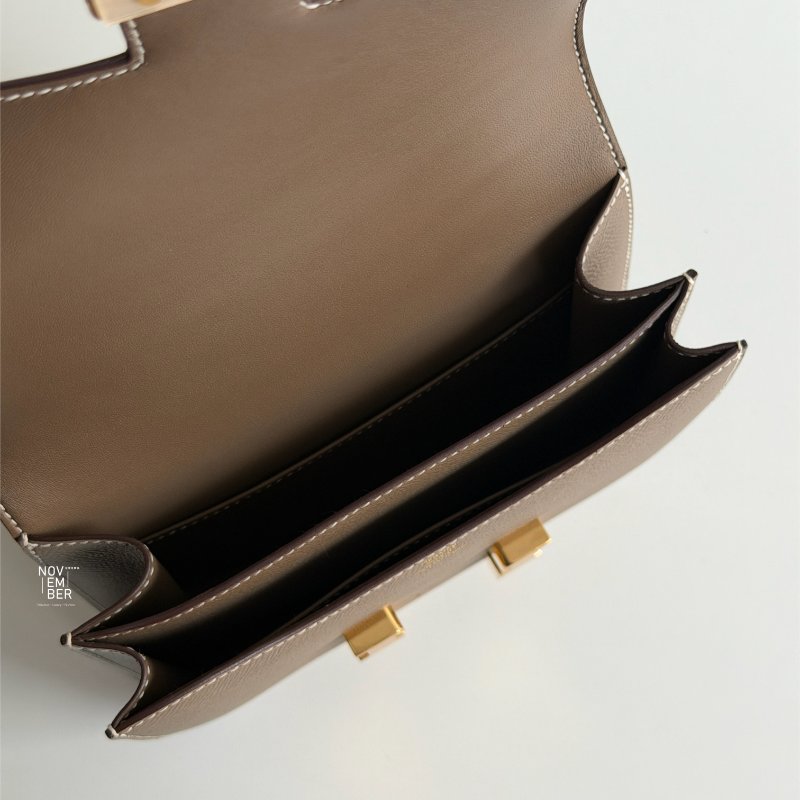 天菜款 閒置新🤎 Hermès 愛馬仕 Mini Constance 大象灰金釦-5