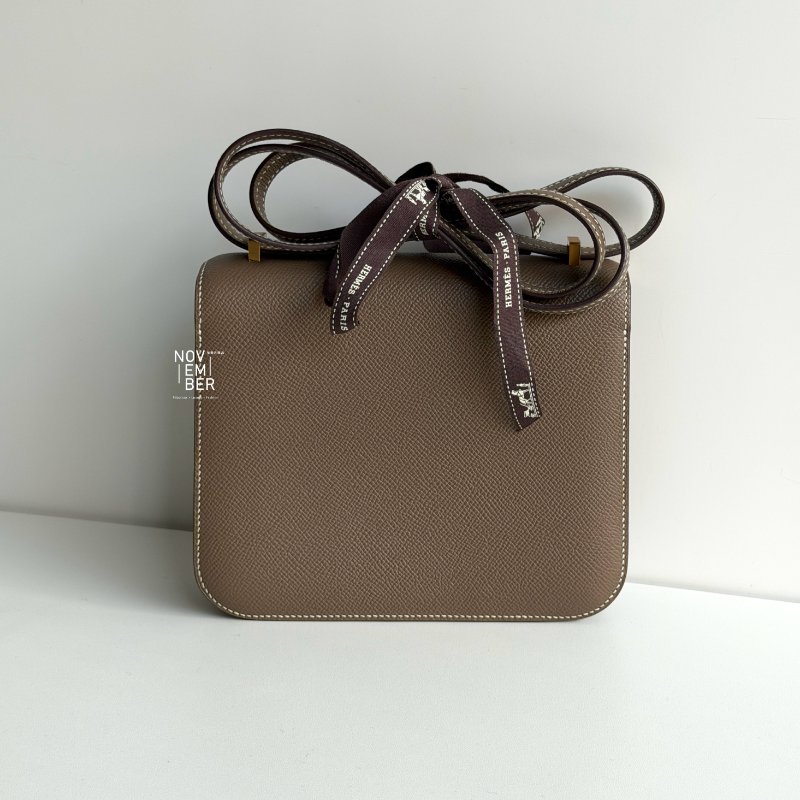 天菜款 閒置新🤎 Hermès 愛馬仕 Mini Constance 大象灰金釦-6