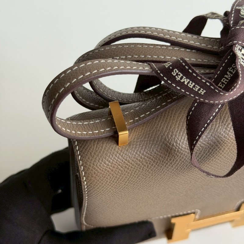 天菜款 閒置新🤎 Hermès 愛馬仕 Mini Constance 大象灰金釦-14