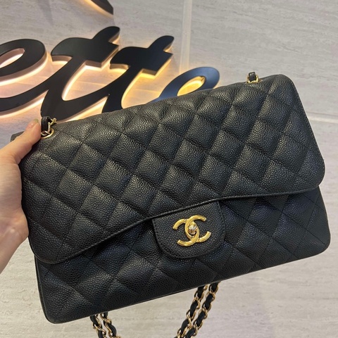 CHANEL jumbo黑金荔枝 CF30