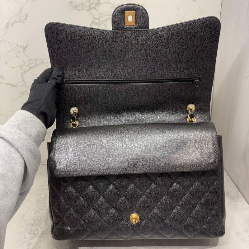 CHANEL jumbo黑金荔枝 CF30-4