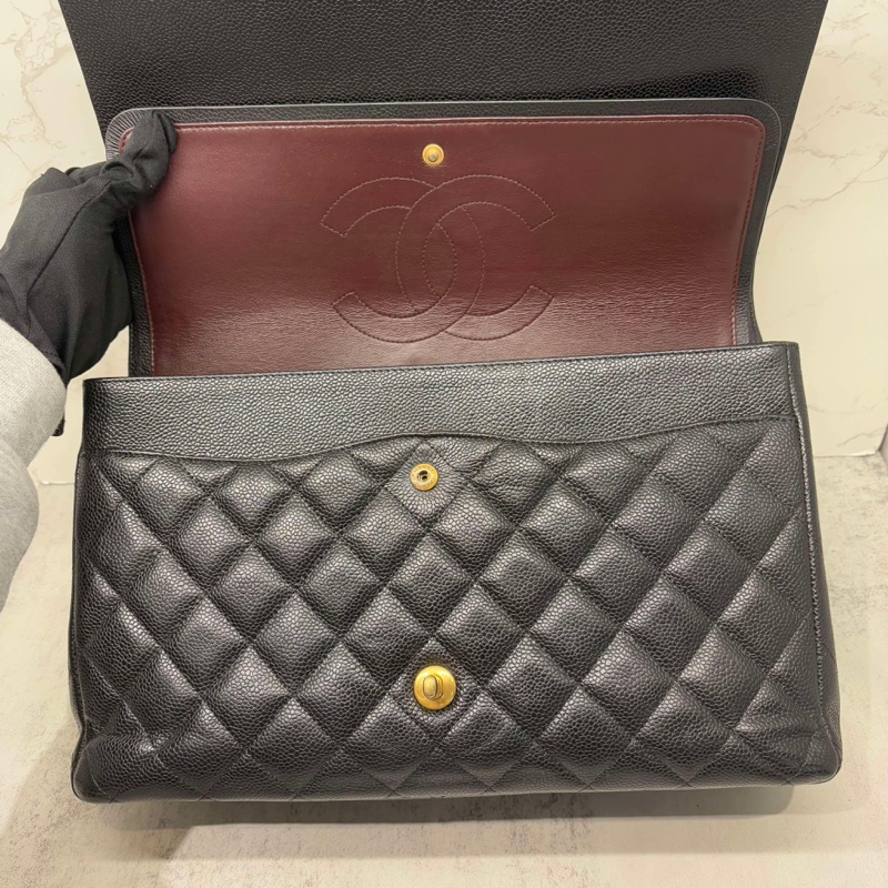 CHANEL jumbo黑金荔枝 CF30-8