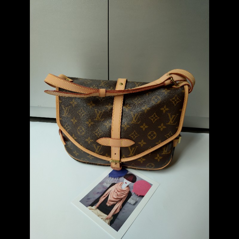 LV 老花小號雙馬鞍包-0