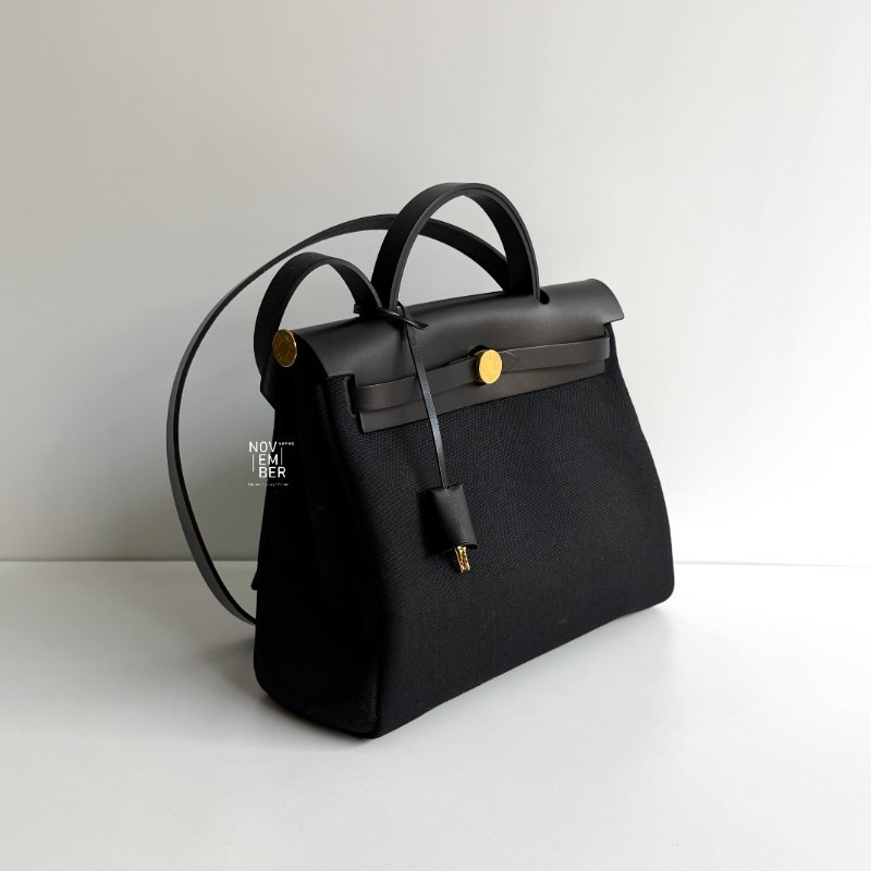 99新🆕 Hermès 愛馬仕 Herbag 31 黑色金釦-1