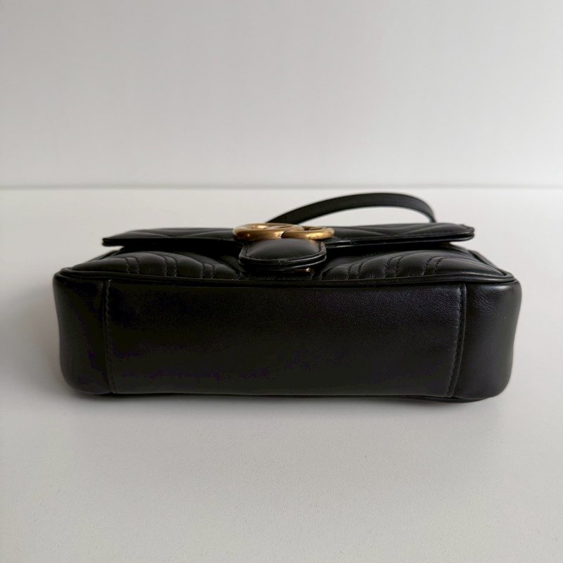 98新🫰🏻 Gucci 古馳 Marmont 黑色腋下包 小號-14