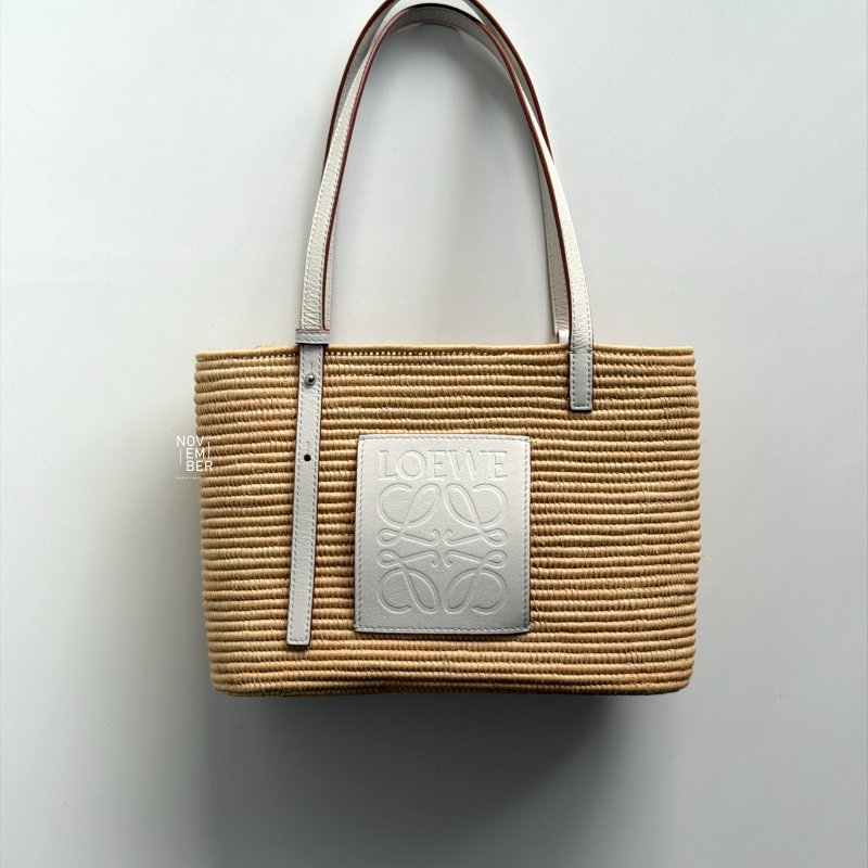 閒置新🤍 LOEWE 羅意威 竹編包白色-3