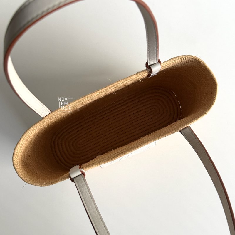 閒置新🤍 LOEWE 羅意威 竹編包白色-4