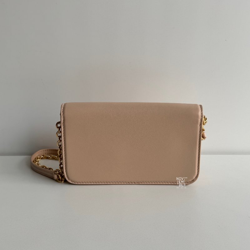 98新✨ 有購證🙌🏻 Louis Vuitton LV 路易威登 Bloom Wallet on Chain 奶茶色金釦-5