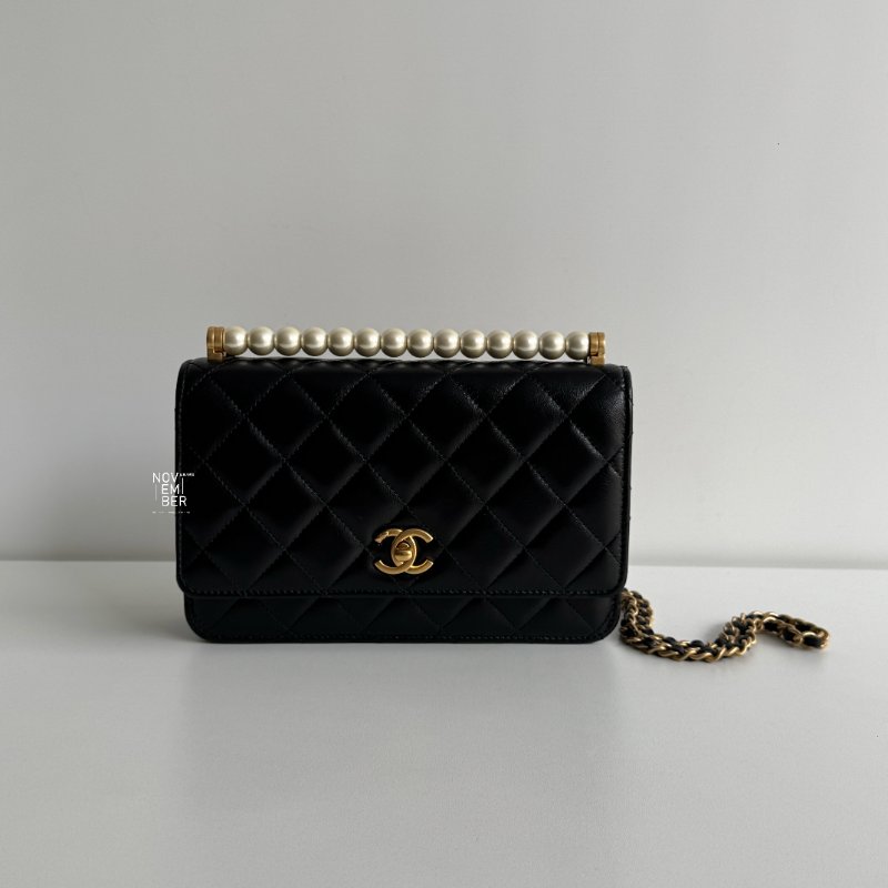 99新🆕 全配有購證😍 Chanel 香奈兒 珍珠 WOC 黑金-0