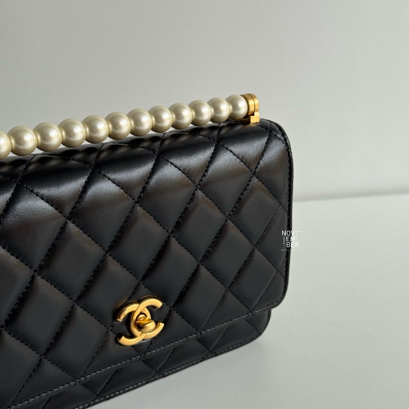 99新🆕 全配有購證😍 Chanel 香奈兒 珍珠 WOC 黑金-2